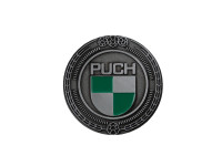 Badge / embleem Puch logo Zilver met emaille 47mm RealMetal®